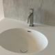 Ovale Solid Surface spoelbak - Incollato Oval - Corian Neutral Aggregate achterwand - frontview 840x560